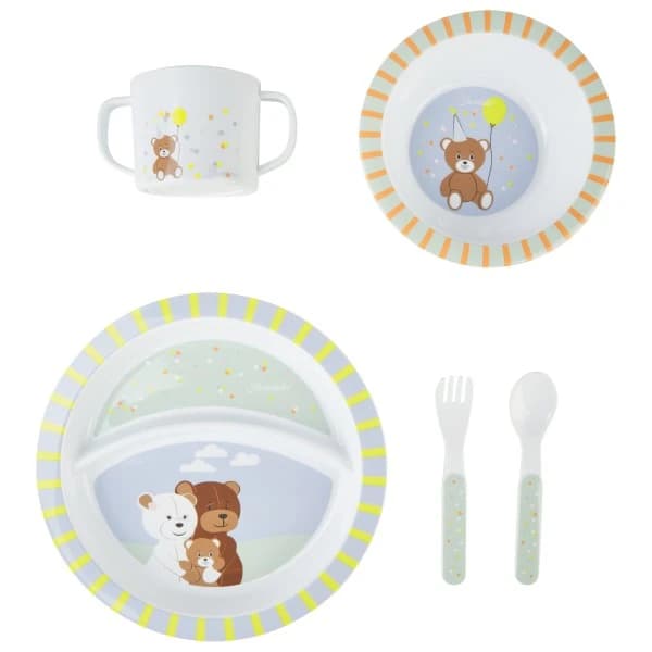 Детски комплект съдове Sterntaler Kid's Geschirrset Rund Set of dishes - Bunt / Familie Bär