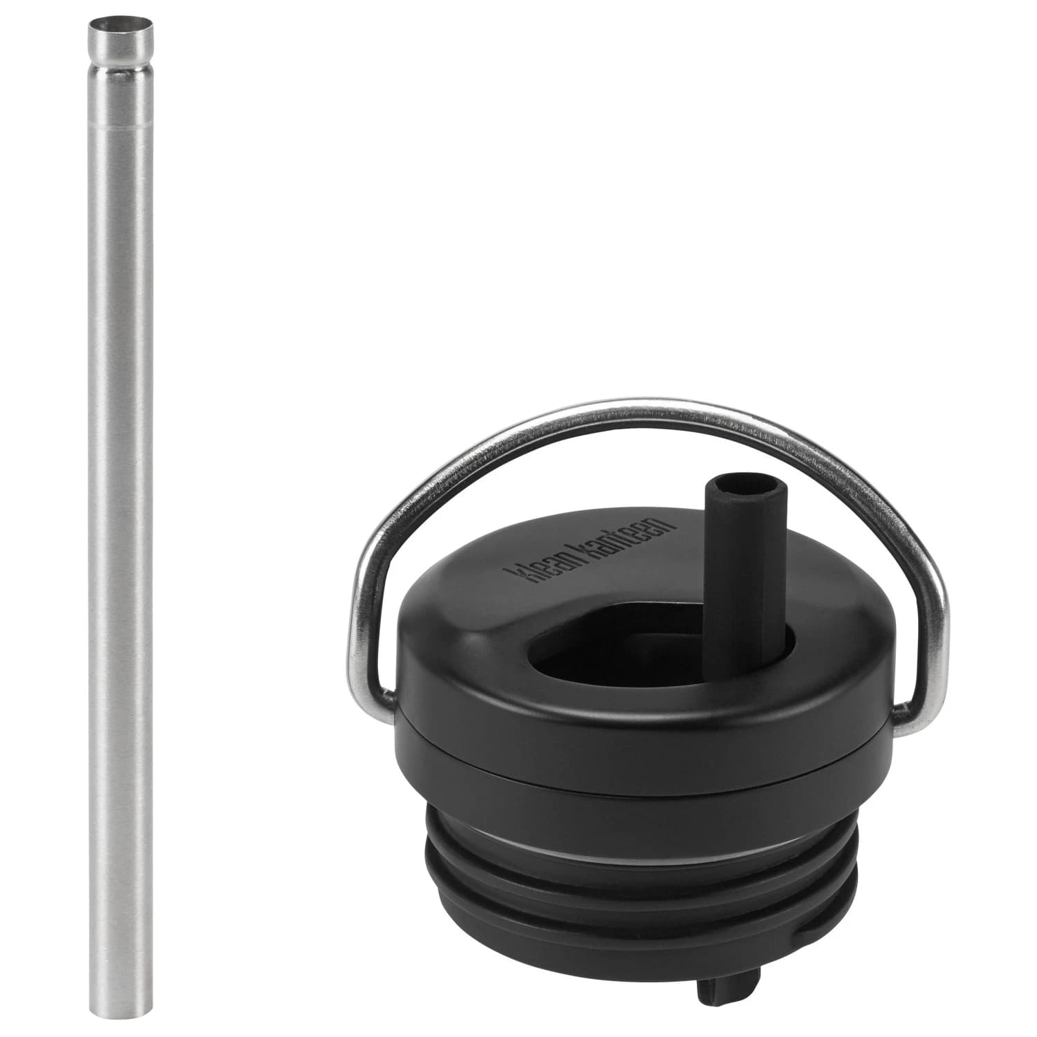 Капачка за бутилка Klean kanteen TKWide Twist Cap with Straw Lid - Black