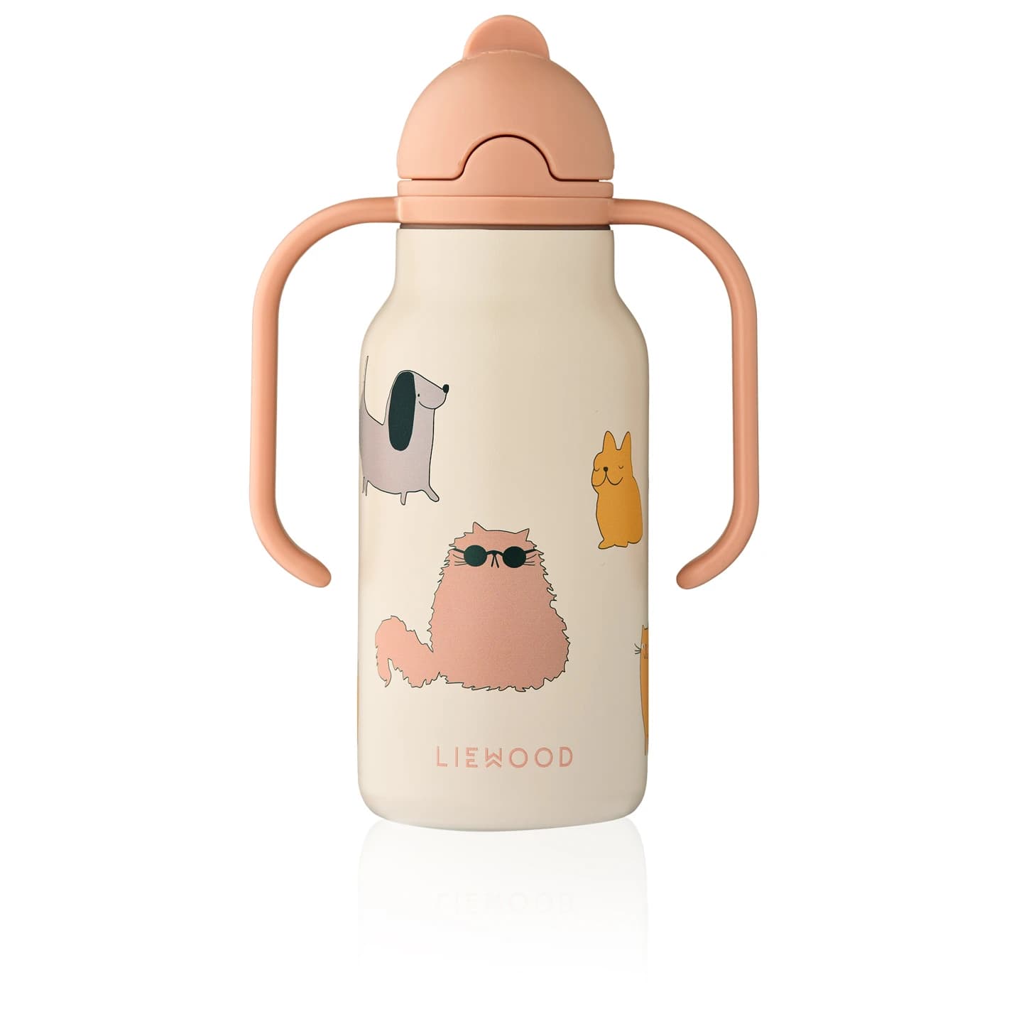 Детска бутилка за вода Liewood Kid's Kimmie Water Bottle - Cats And Dogs / Sandy