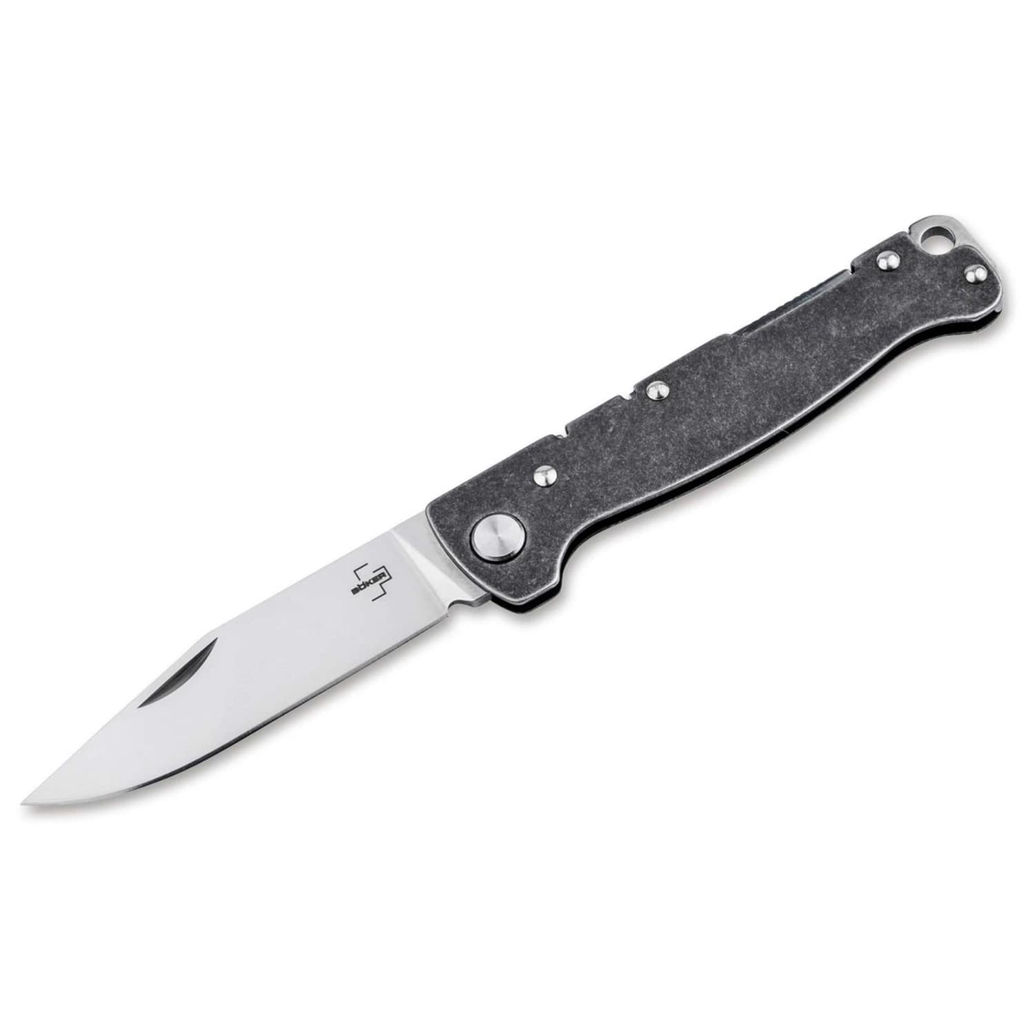 Нож Böker plus Atlas Backlock Clippoint Knife - Black / Grey