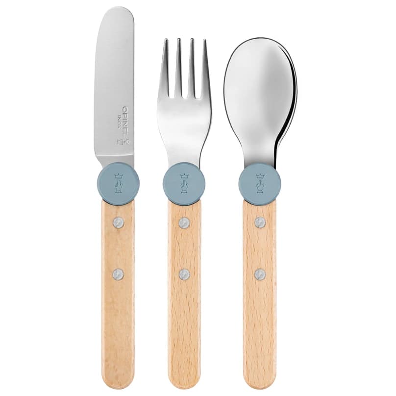 Детски комплект нож Opinel Kid's Opinel Le Petit Gourmet Cutlery set - Rain Blue
