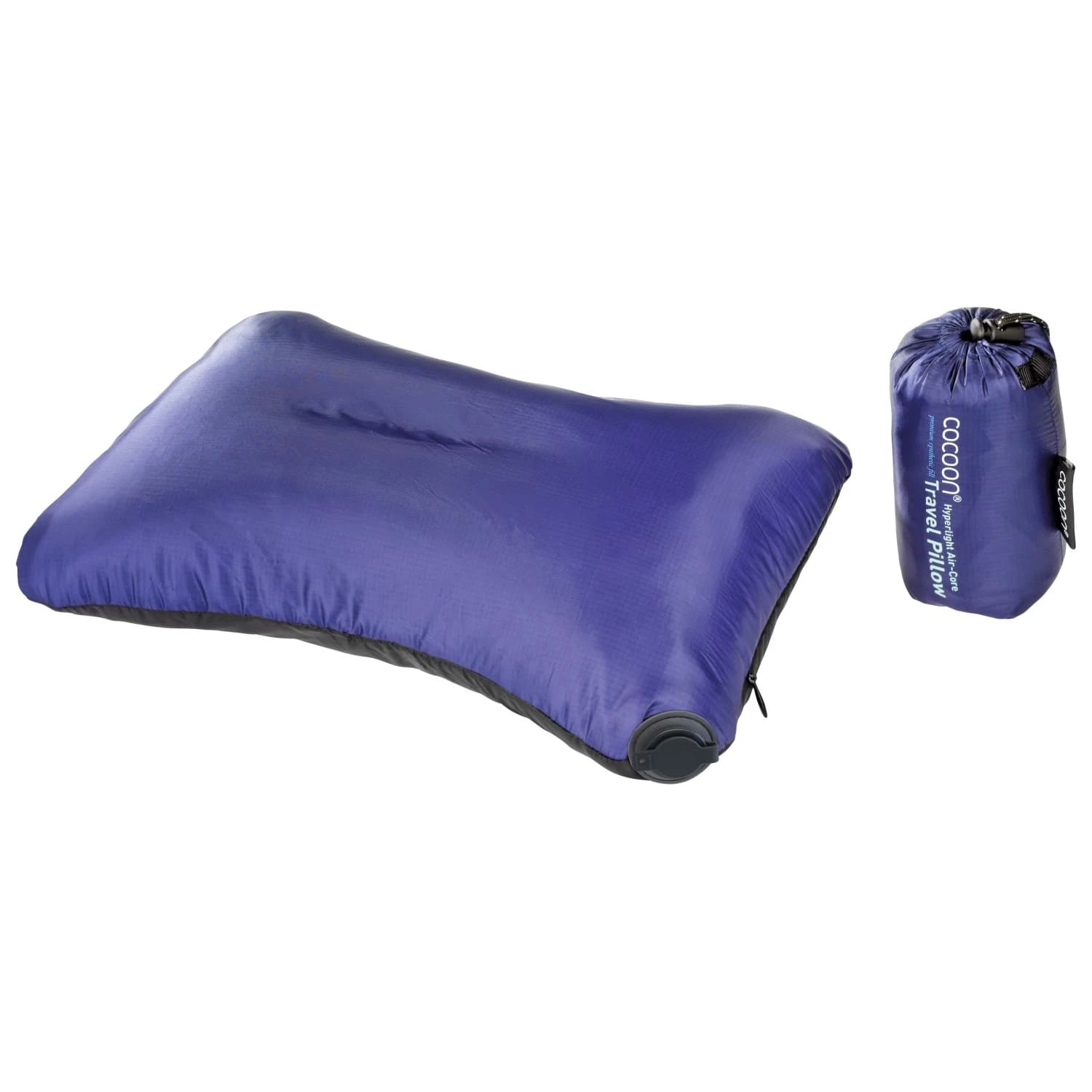 Възглавница за пътуване Cocoon Air-Core Pillow Microlight Pillow - Black / Dark Blue