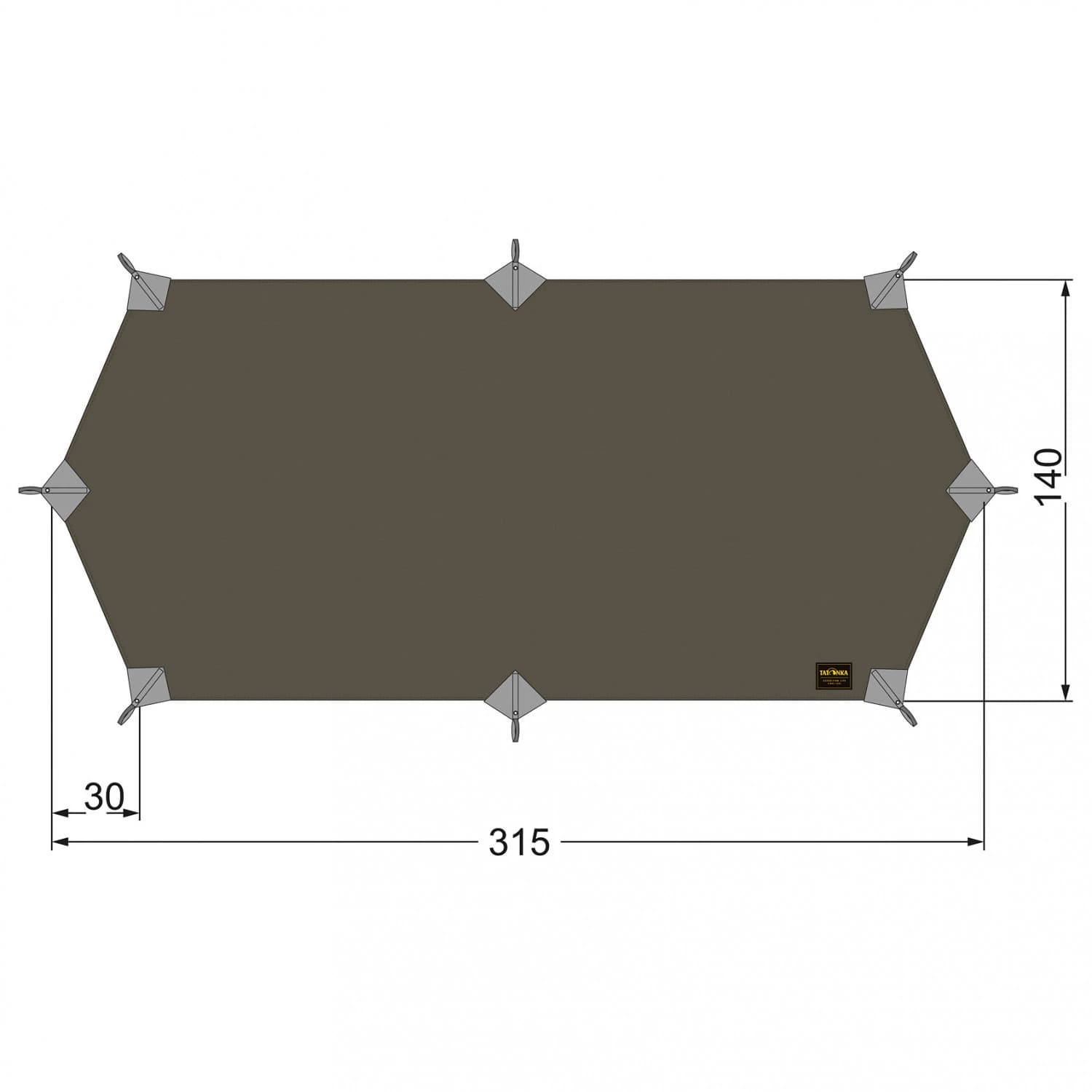 Навес Tatonka Tarp Wing 1 LT Tarp - Stone Grey Olive