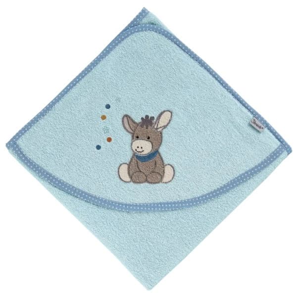 Детска плажна кърпа Sterntaler Kid's Kapuzenbadetuch Beach towel - Eisblau / Emmi