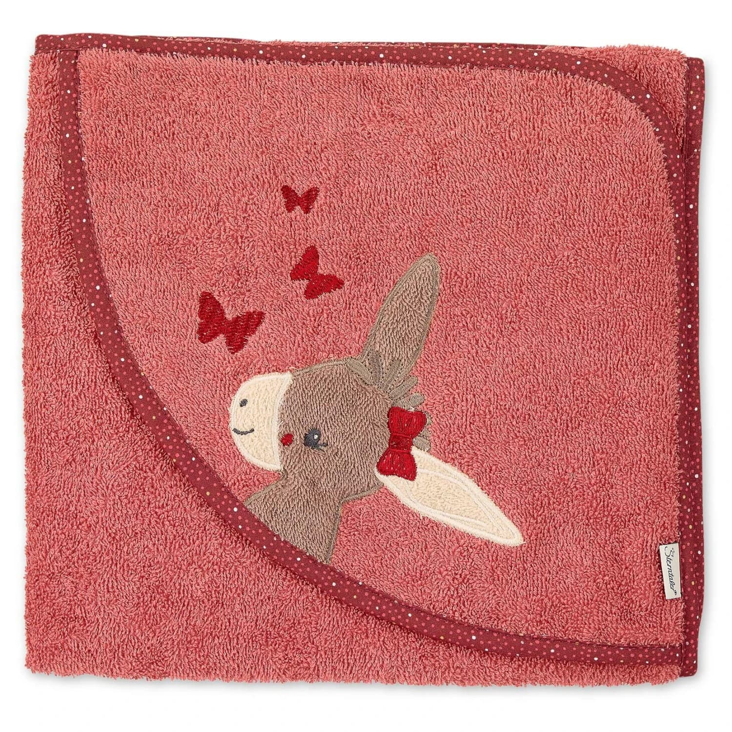 Детска плажна кърпа Sterntaler Kid's Kapuzenbadetuch Beach towel - Mattrot / Emmily II