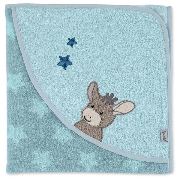 Детска плажна кърпа Sterntaler Kid's Kapuzenbadetuch Beach towel - Mittelblau / Emmi