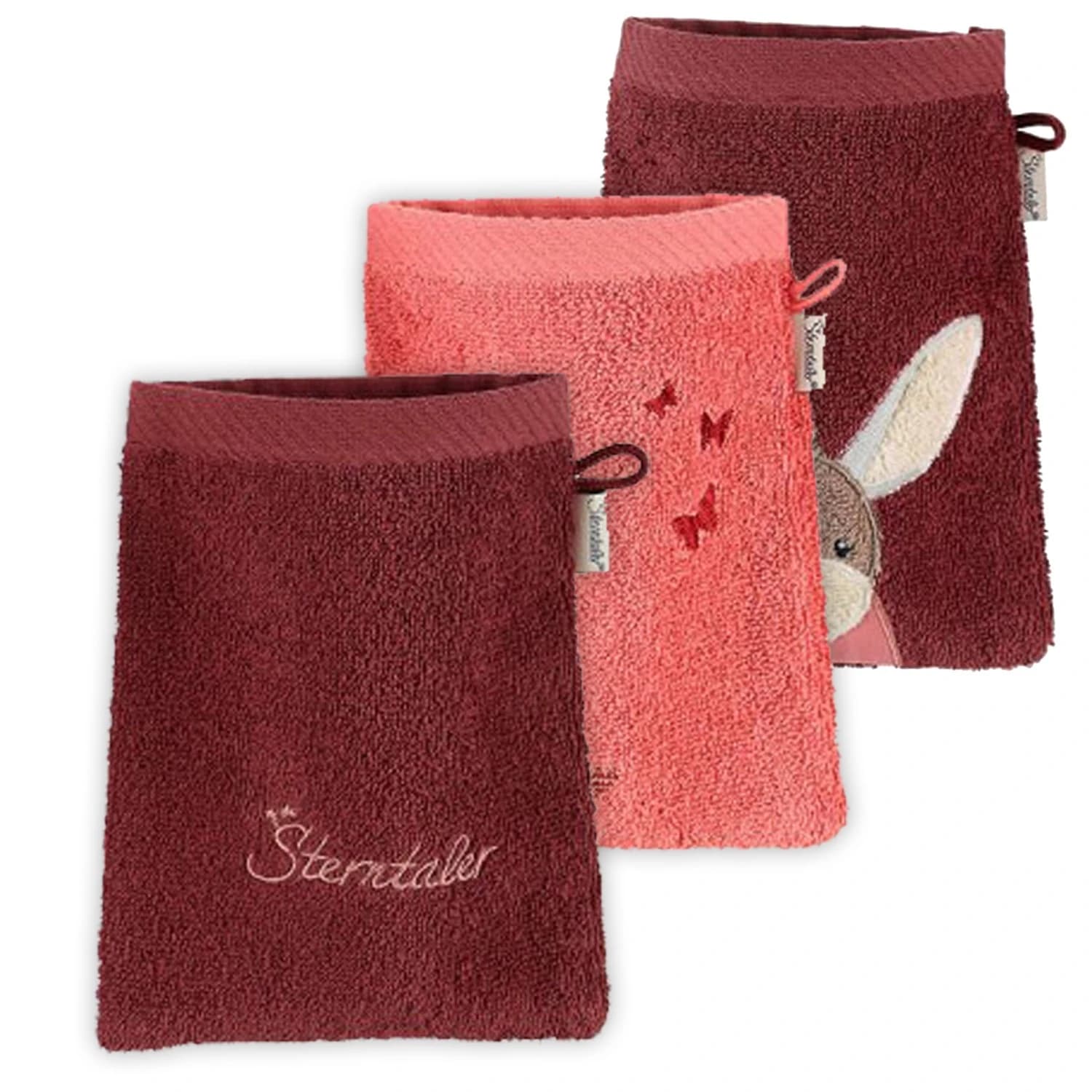 Детска плажна кърпа Sterntaler Kid's Waschlappen 3-Pack Beach towel - Mattrot / Emmily