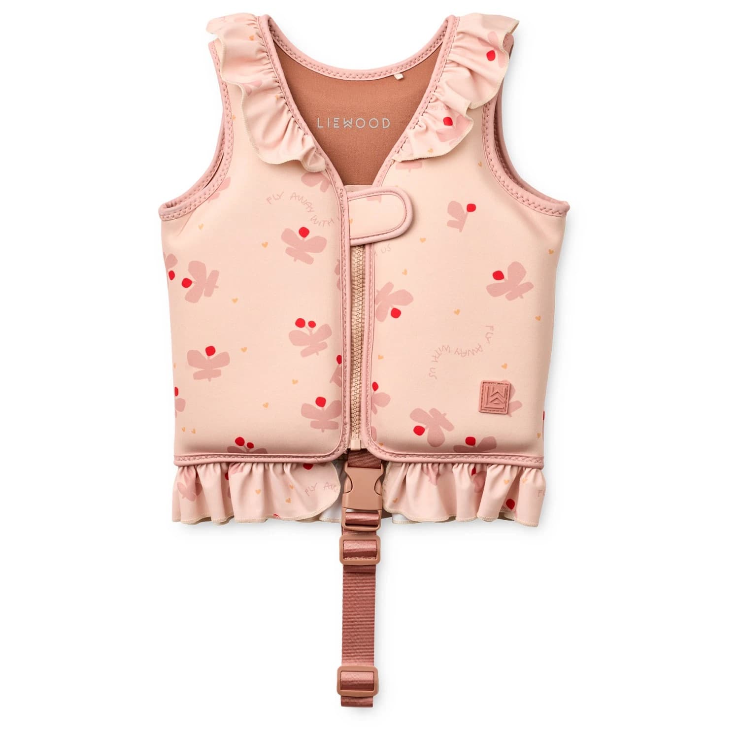 Детско помощно средство за плуване LIEWOOD Kid's Dove Swim Vest with Frill Life jacket - Butterfly / Apple Blossom