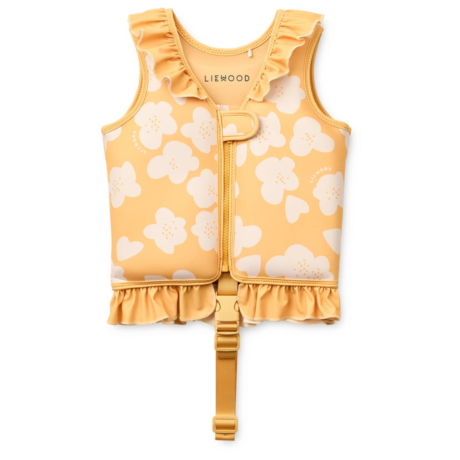 Детско помощно средство за плуване LIEWOOD Kid's Dove Swim Vest with Frill Life jacket - Flower / Lemon Yellow