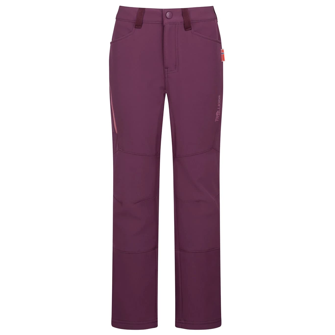 Детски софтшел панталон Trollkids Kid's Femund Softshell Pant Softshell trousers - Deep Ruby