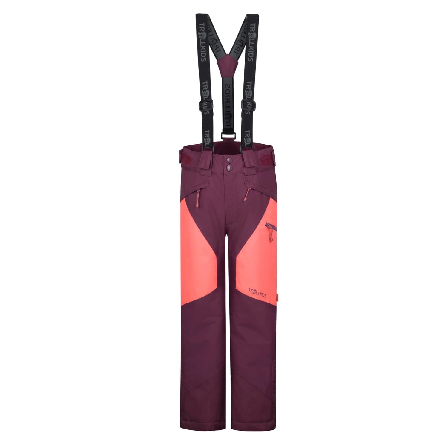 Детски ски панталон Trollkids Kid's Kongsberg Ski Pant Ski trousers - Deep Ruby / Pink Salmon