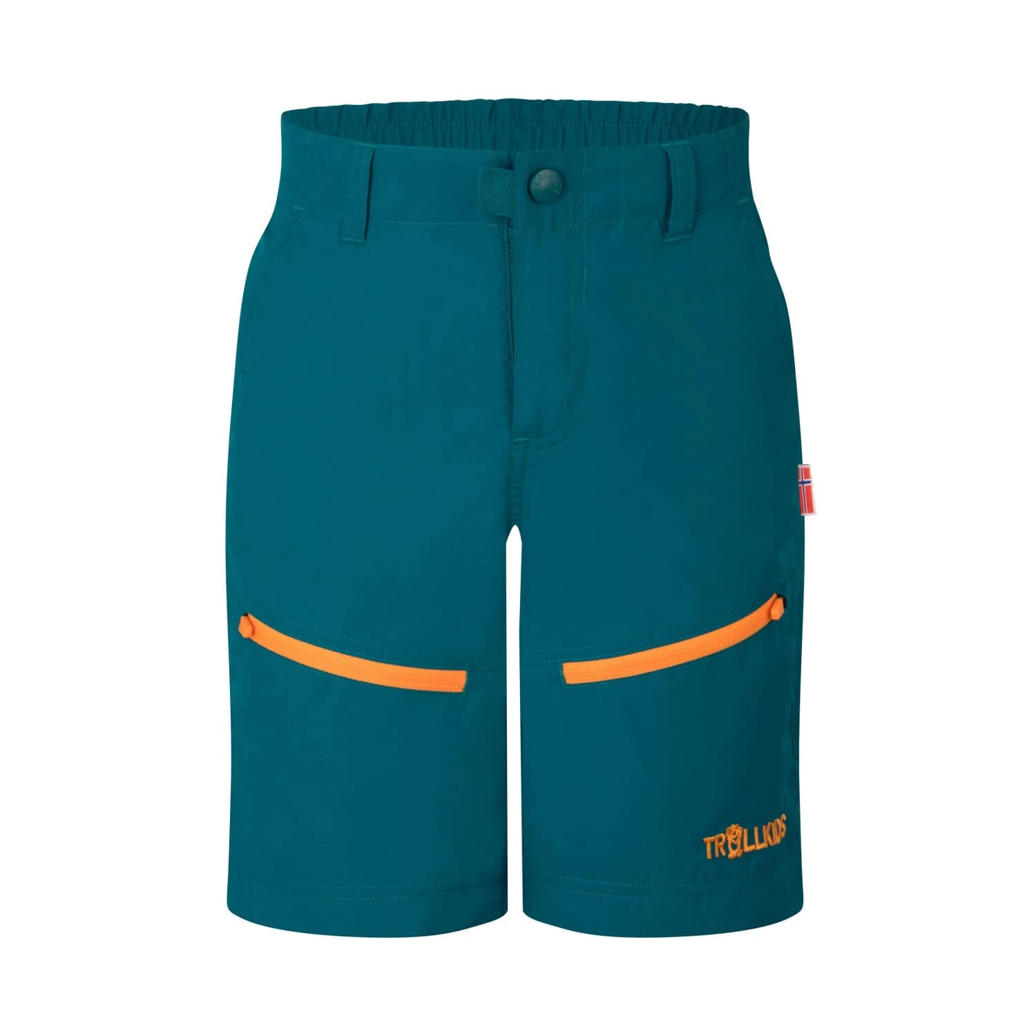 Детски къси панталони Trollkids Kid's Seiland Shorts - Lagoon Green / Sahara Sunset