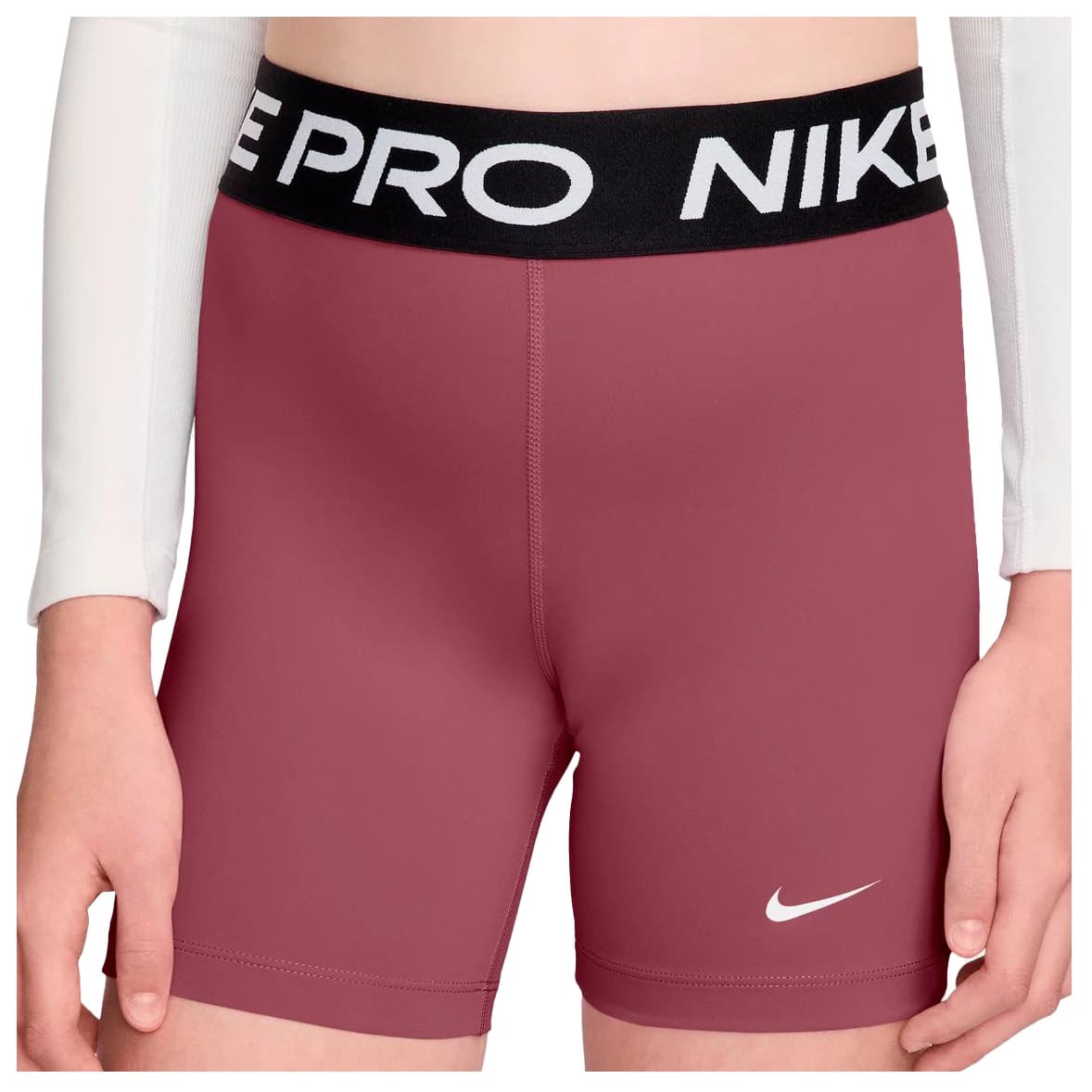 Шорти за бягане Nike Girl's Pro Dri-Fit 5'' Short OP Running shorts - Pink Smoke / White