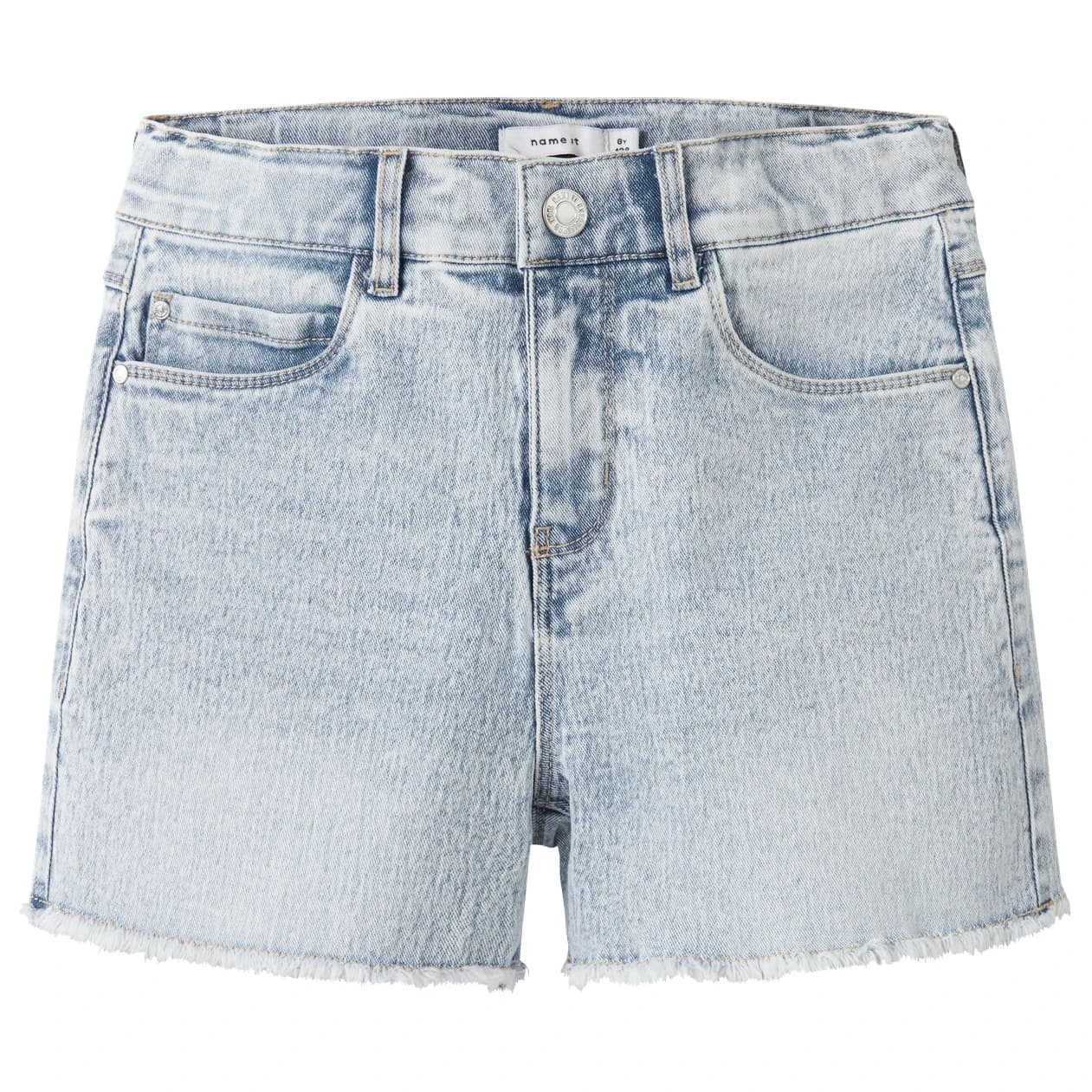 Детски дънки Name it Kid's Rose HW Mom Denim Shorts Jeans - Light Blue Bleached Denim