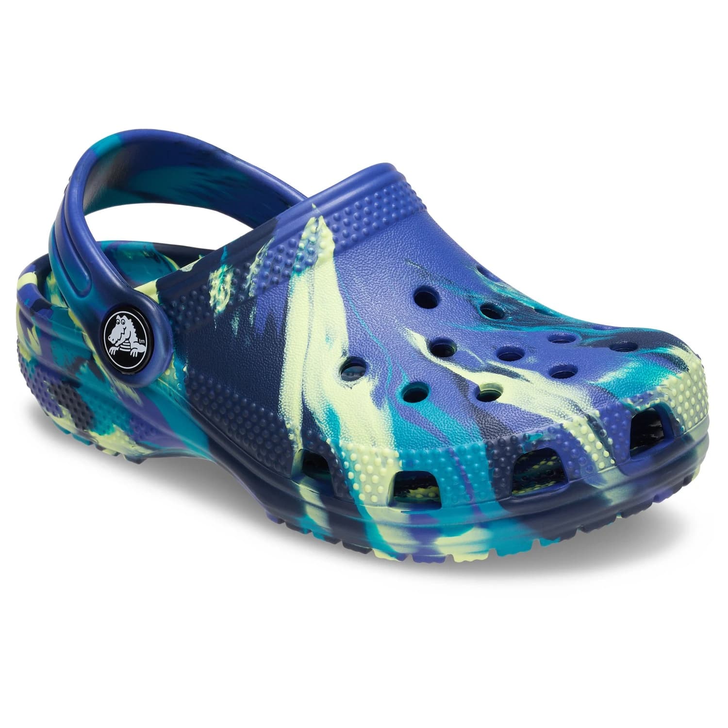 Детски сандали Crocs Kid's Classic Marbled Clog Sandals - Navy / Turbo Teal