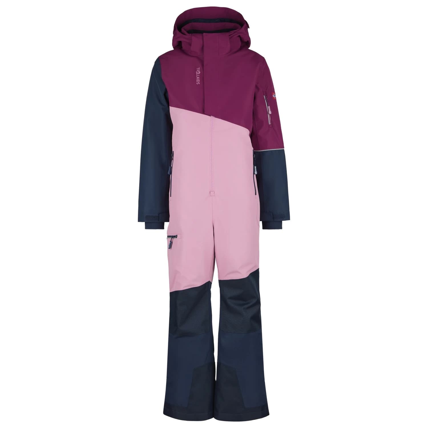 Детска грейка Trollkids Kid's Hallingdal Snowsuit Overall - Mauve / Plum / Navy