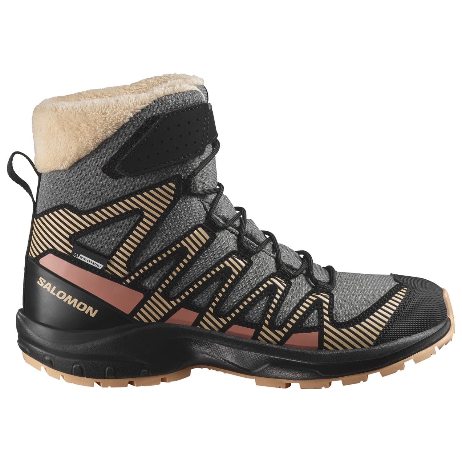Зимни ботуши Salomon Xa Pro V8 Winter CSWP Junior Winter boots - Pewter / Black / Peach Fuzz