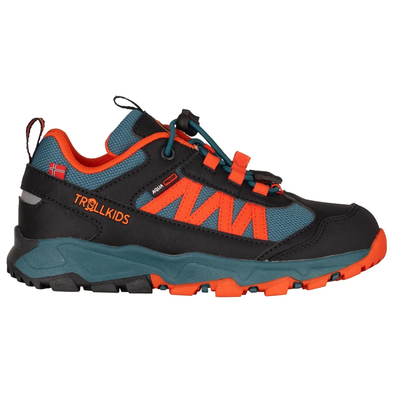 Детски мултиспорт обувки Trollkids Kid's Tronfjell Hiker Low Multisport shoes - Stormy Blue / Flame Orange / Black