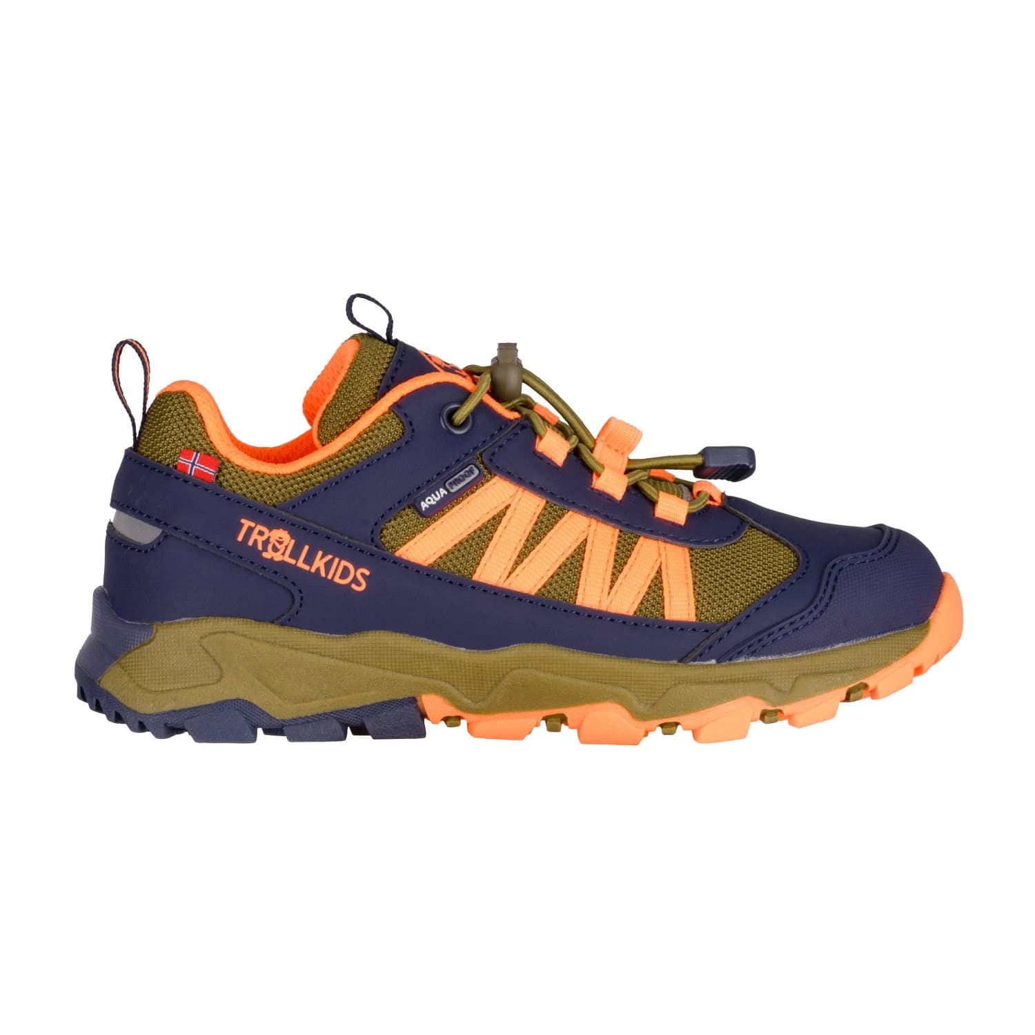 Детски мултиспорт обувки Trollkids Kid's Tronfjell Hiker Low Multisport shoes - Navy / Spruce Green / Vivid Orange