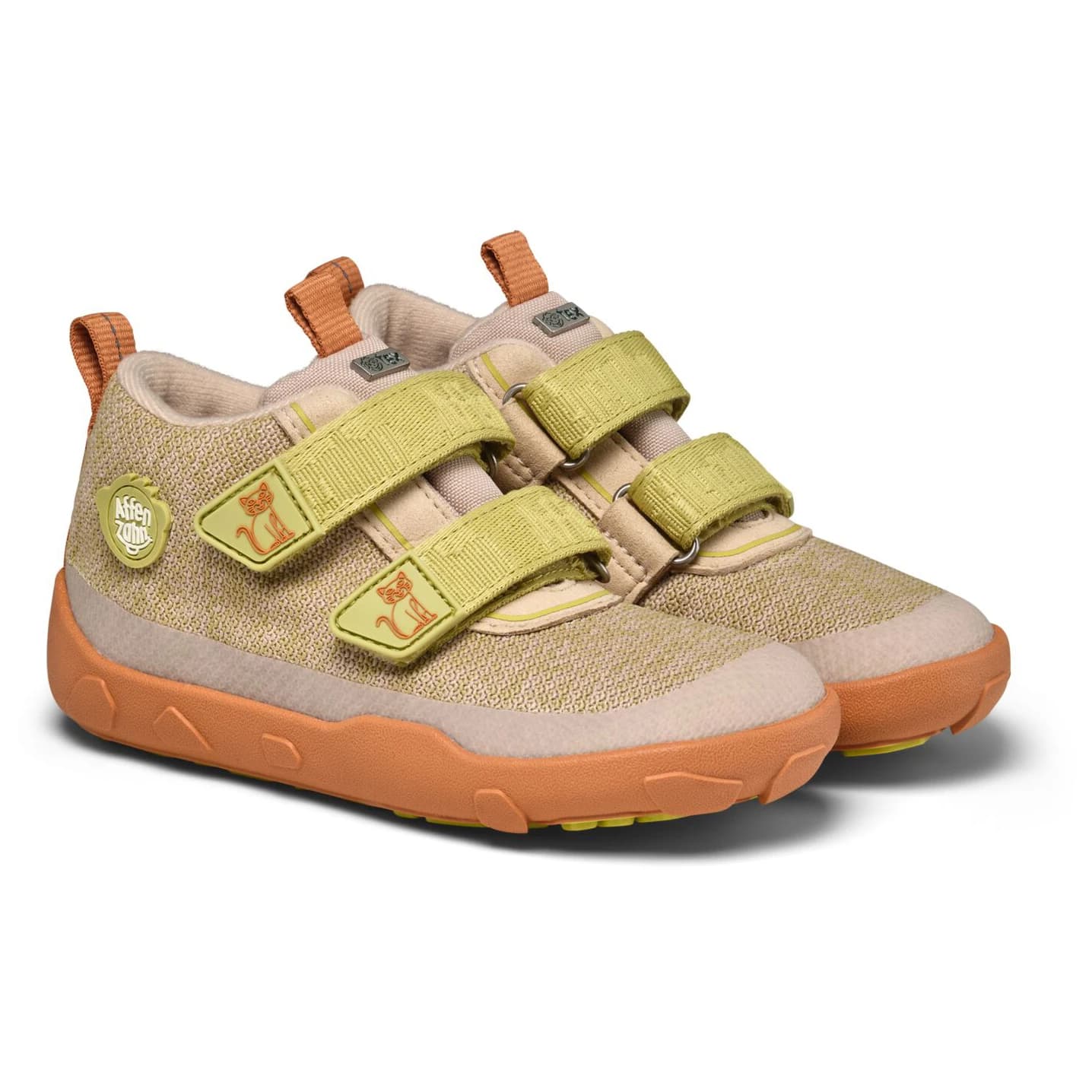 Детски обувки barefoot Affenzahn Kid's Knit Happy Casual shoes - Cat / Beige