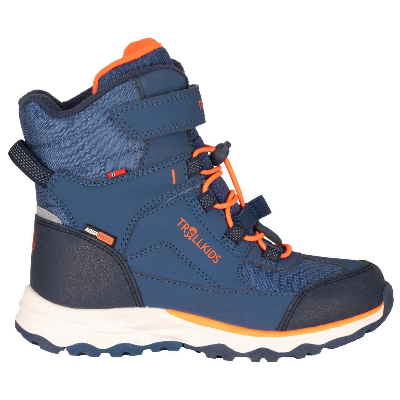 Детски зимни ботуши Trollkids Kid's Hafjell Winter Boots XT Winter boots - Nordic Blue / Mystic Blue / Flame Orange