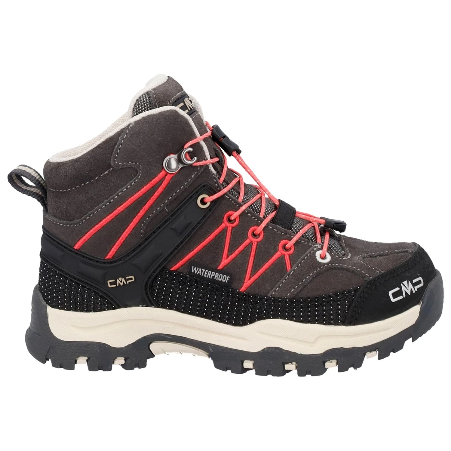 Детски туристически обувки CMP Kid's Rigel Mid Trekking Shoes Waterproof Walking boots - Cioccolato / Coral / Pink