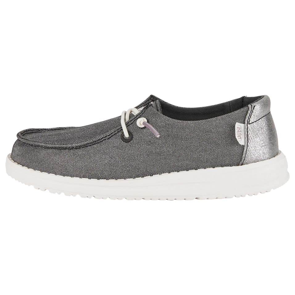 Детски маратонки Heydude Kid's Wendy Metallic Sparkle Sneakers - Charcoal