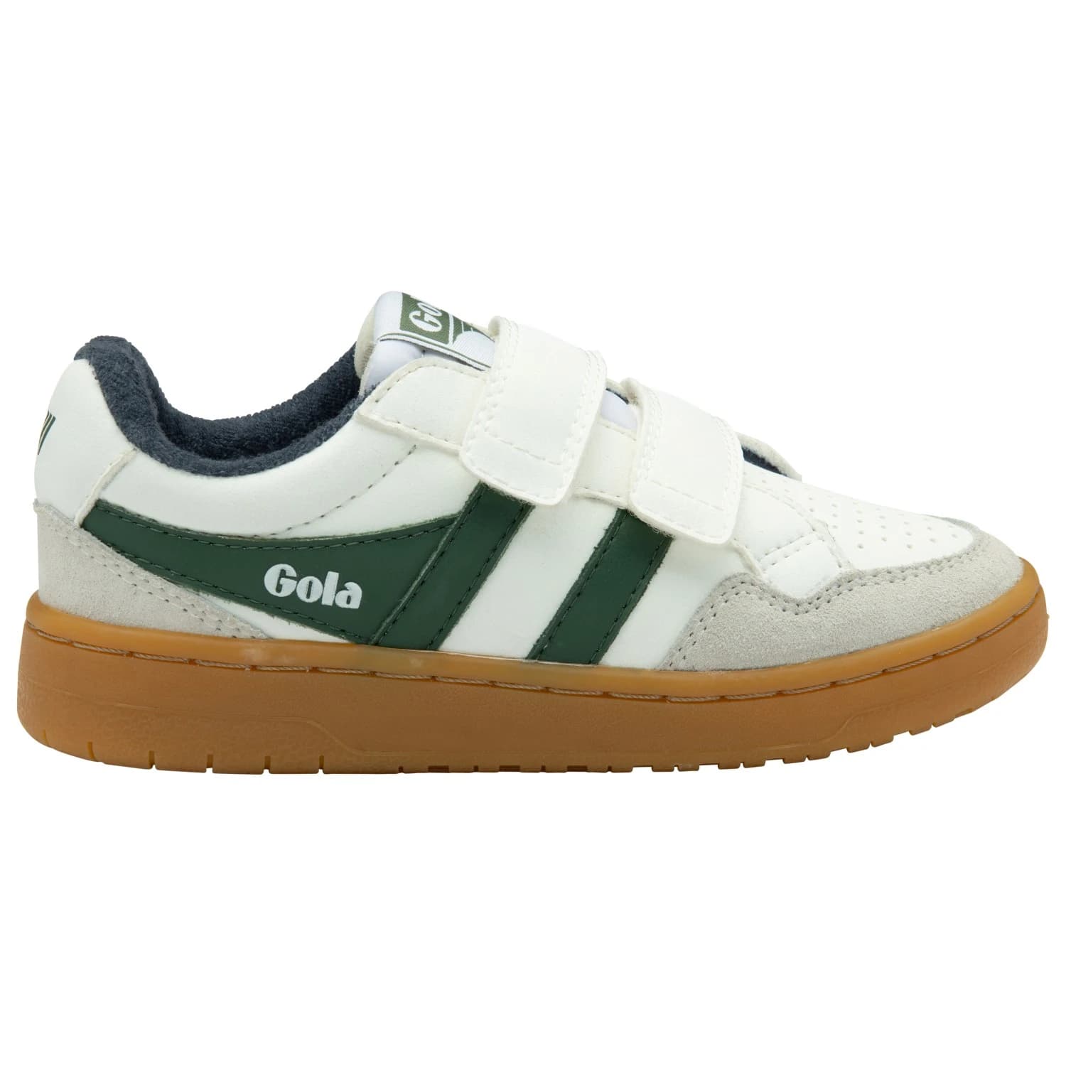 Детски маратонки Gola Kid's Eagle Strap Sneakers - White / Evergreen / Navy