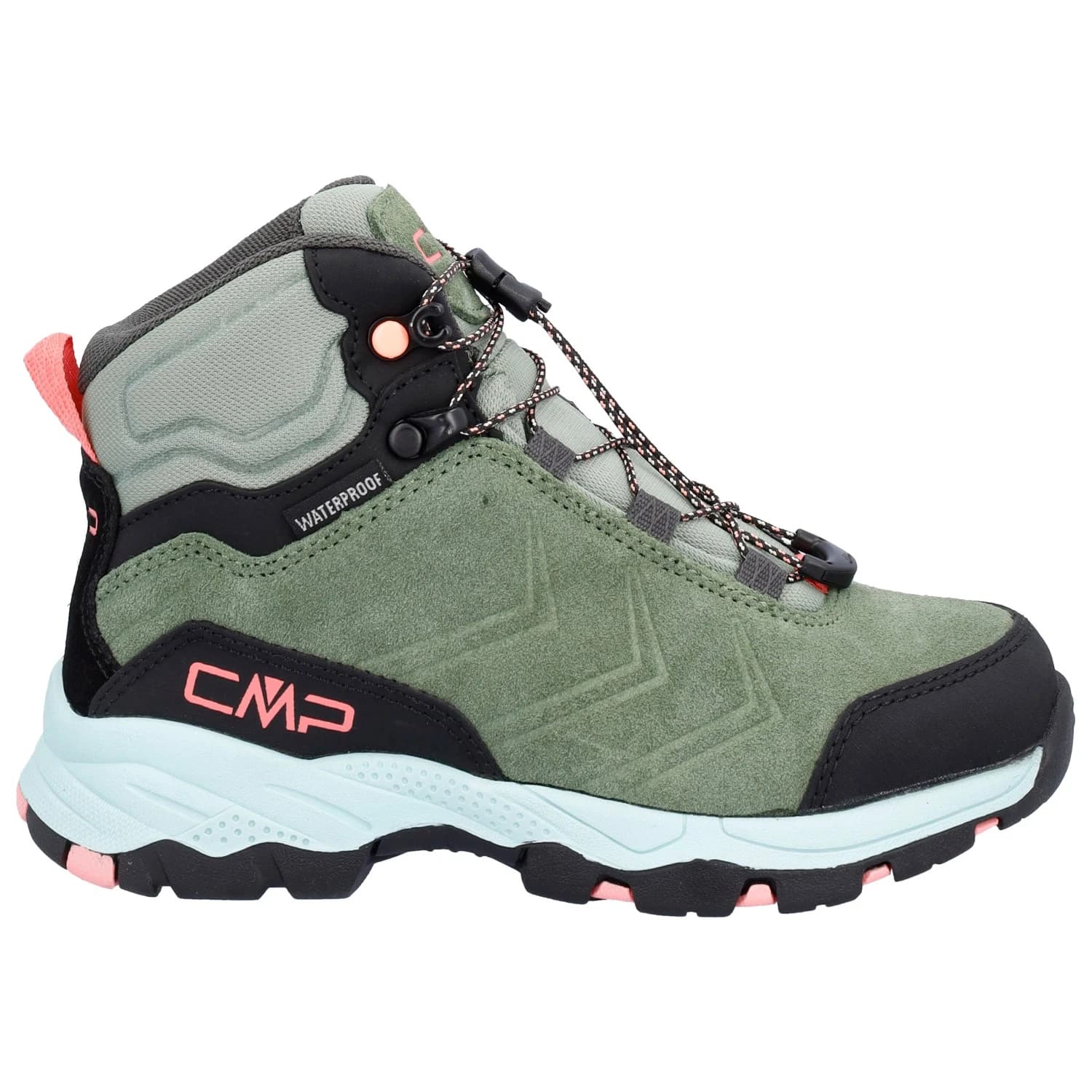 Детски туристически обувки CMP Kid's Melnick Mid WP Walking boots - Salvia / Lotus