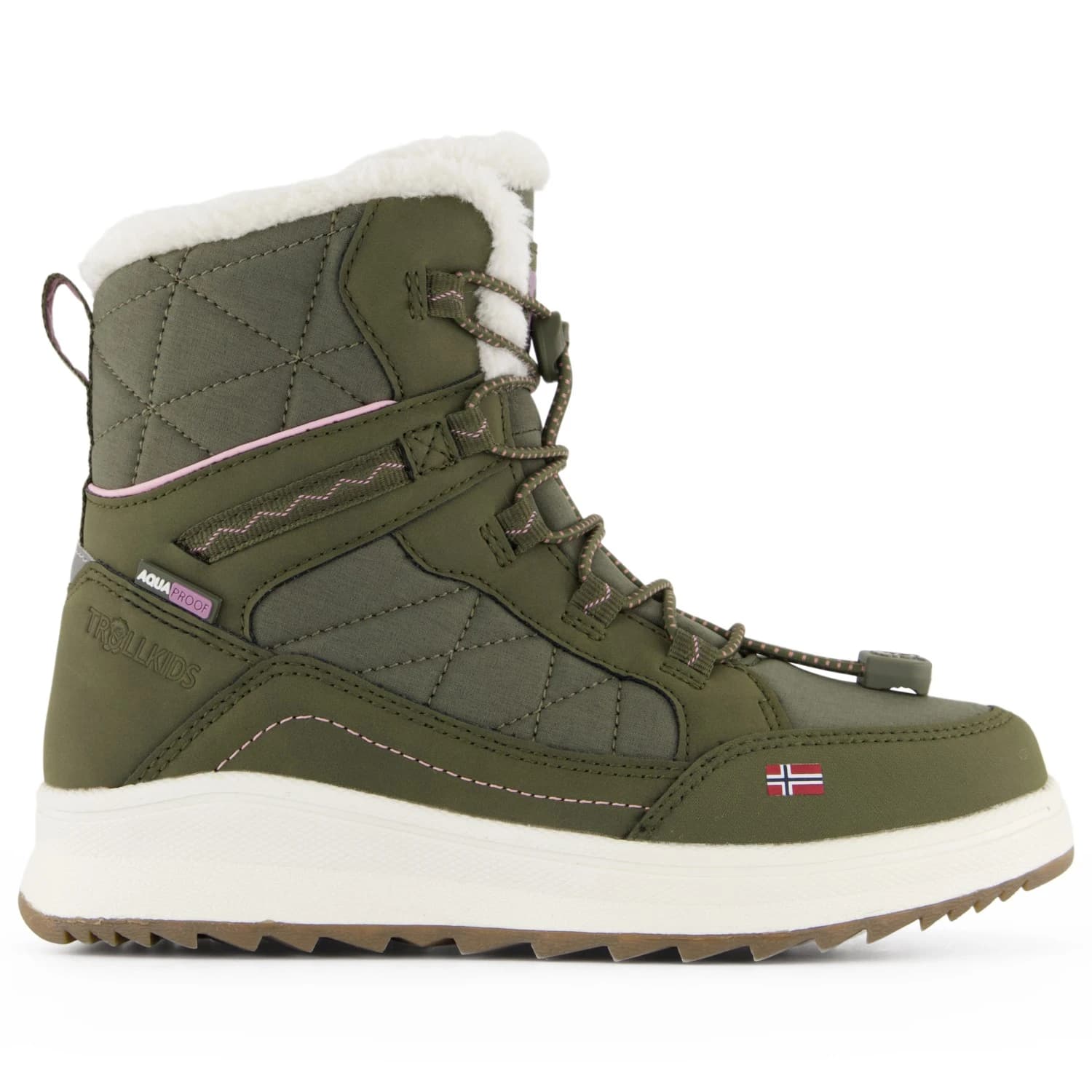 Детски зимни ботуши Trollkids Girl's Arendal Winter Boots XT Winter boots - Dusky Olive / Pink Dawn