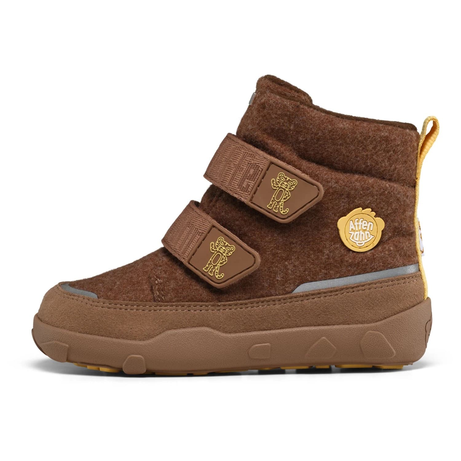 Детски зимни ботуши Affenzahn Kid's Mid Boot Wool Comfy Winter boots - Tiger / Yellow / Brown