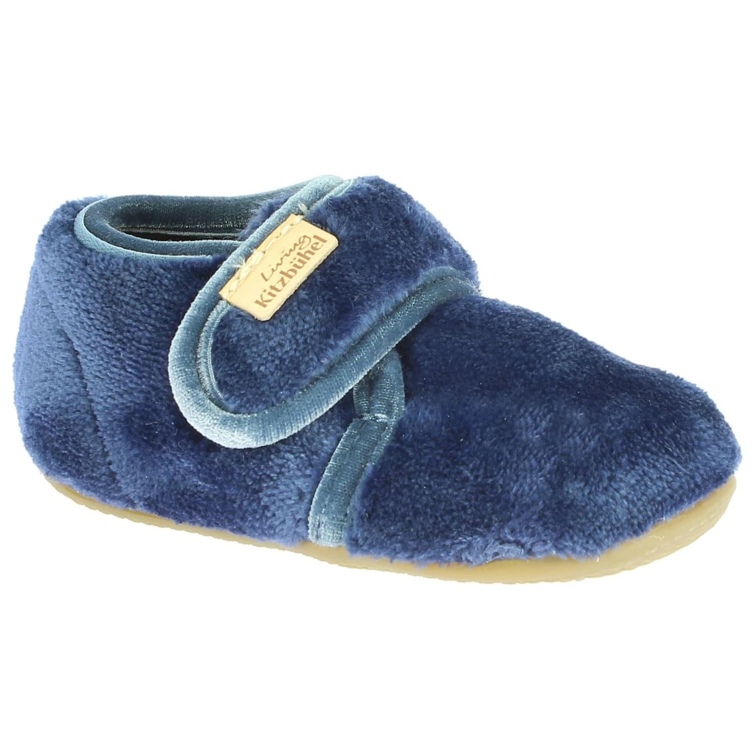 Пантофи Living kitzbühel Baby's Hook-and-Loop Shoes Velvet Plain Slippers - Royal