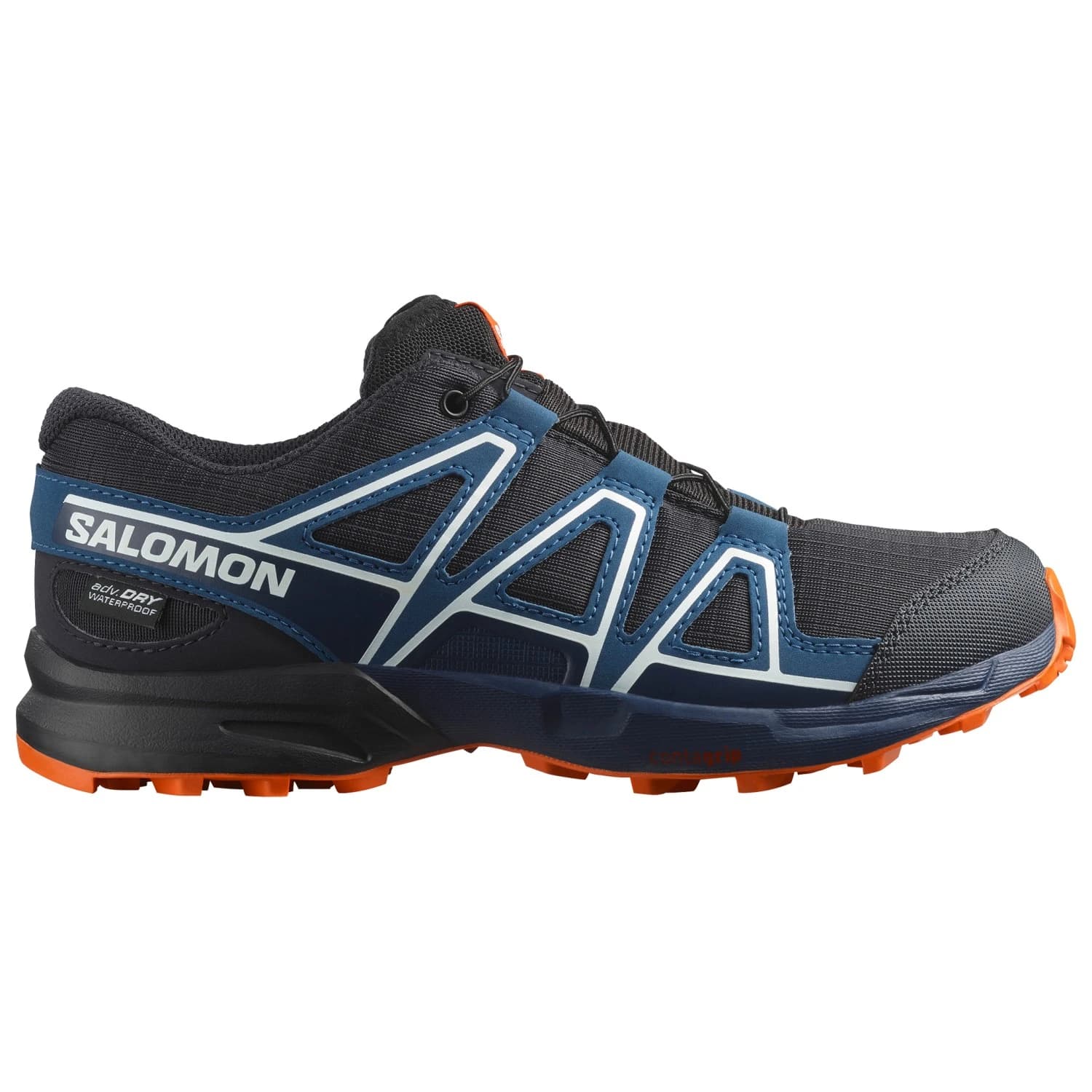 Детски маратонки Salomon Kid's Speedcross Waterproof Trail running shoes - Dark Navy / Dark Blue / Red Orange