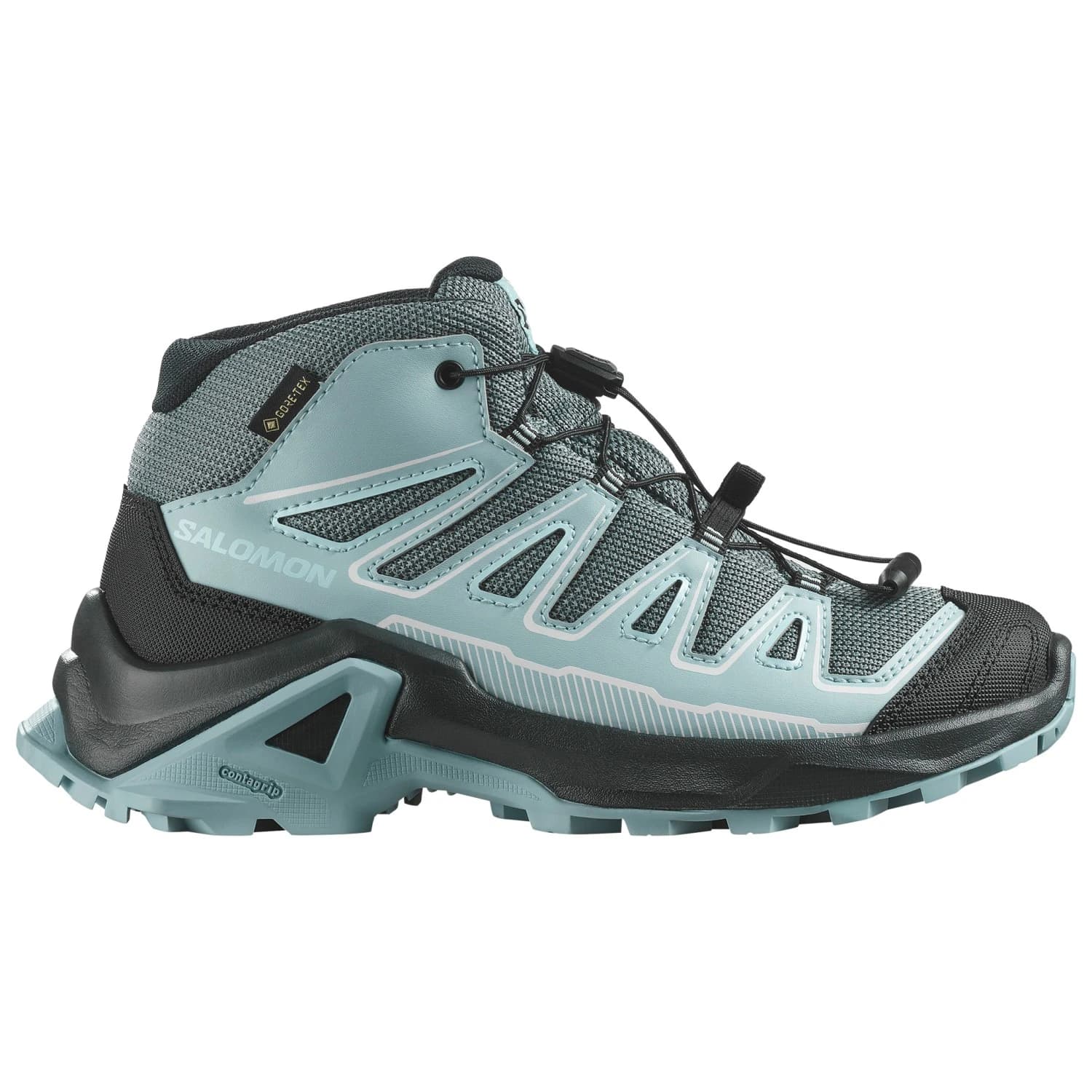 Детски туристически обувки Salomon Kid's X Ultra Mid GORE-TEX Walking boots - Turbulence / Black / Tourmaline