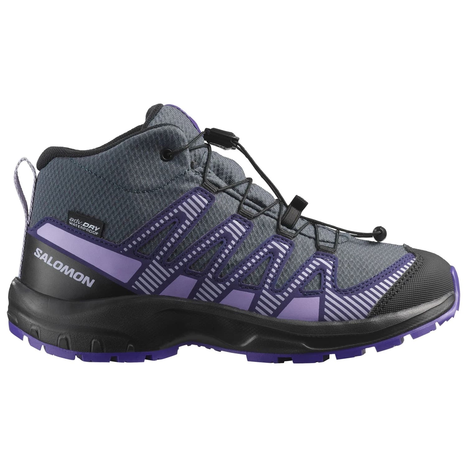 Детски туристически обувки Salomon Kid's XA Pro V8 Mid Waterproof Walking boots - Turbulence / Black / Liberty