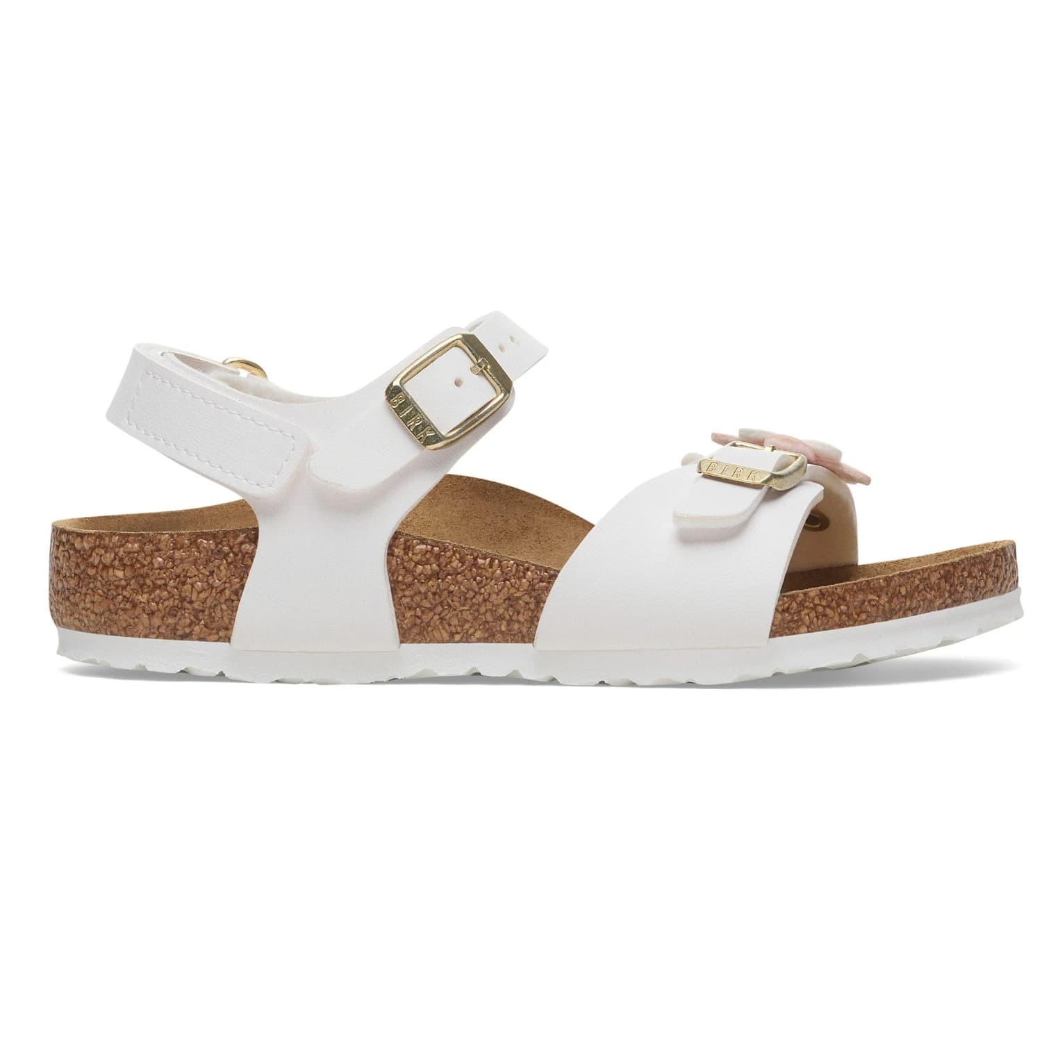 Детски сандали Birkenstock Kid's Rio Plain Flowers AS Sandals - White
