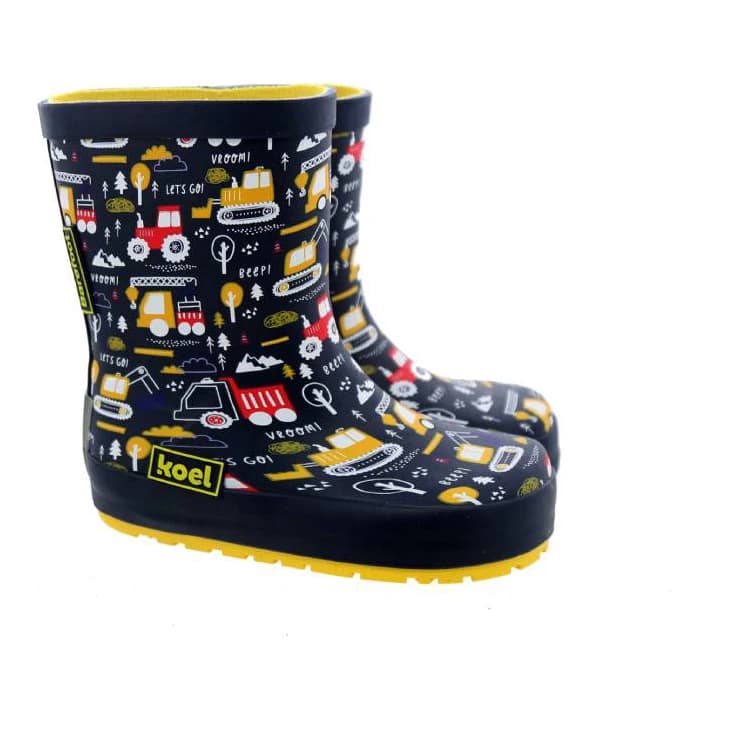 Детски обувки barefoot Koel Kid's Wellie Tractor V2 Barefoot shoes - Print Blue