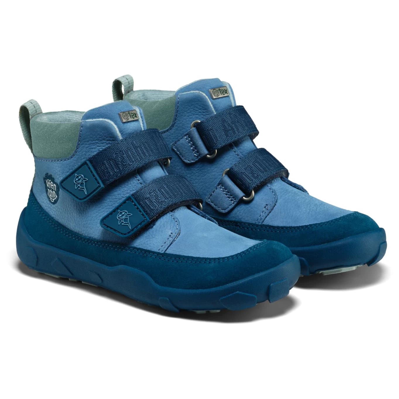 Детски обувки barefoot Affenzahn Kid's Übergangsschuh Leder Friendy Barefoot shoes - Shark / Blue