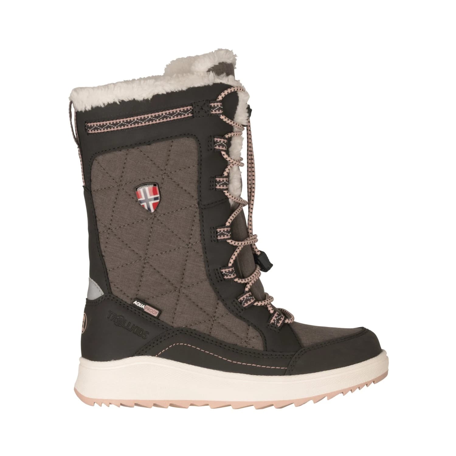 Детски зимни ботуши Trollkids Girl's Arendal Winter Boots Pro Winter boots - Anthracite / Light Rose