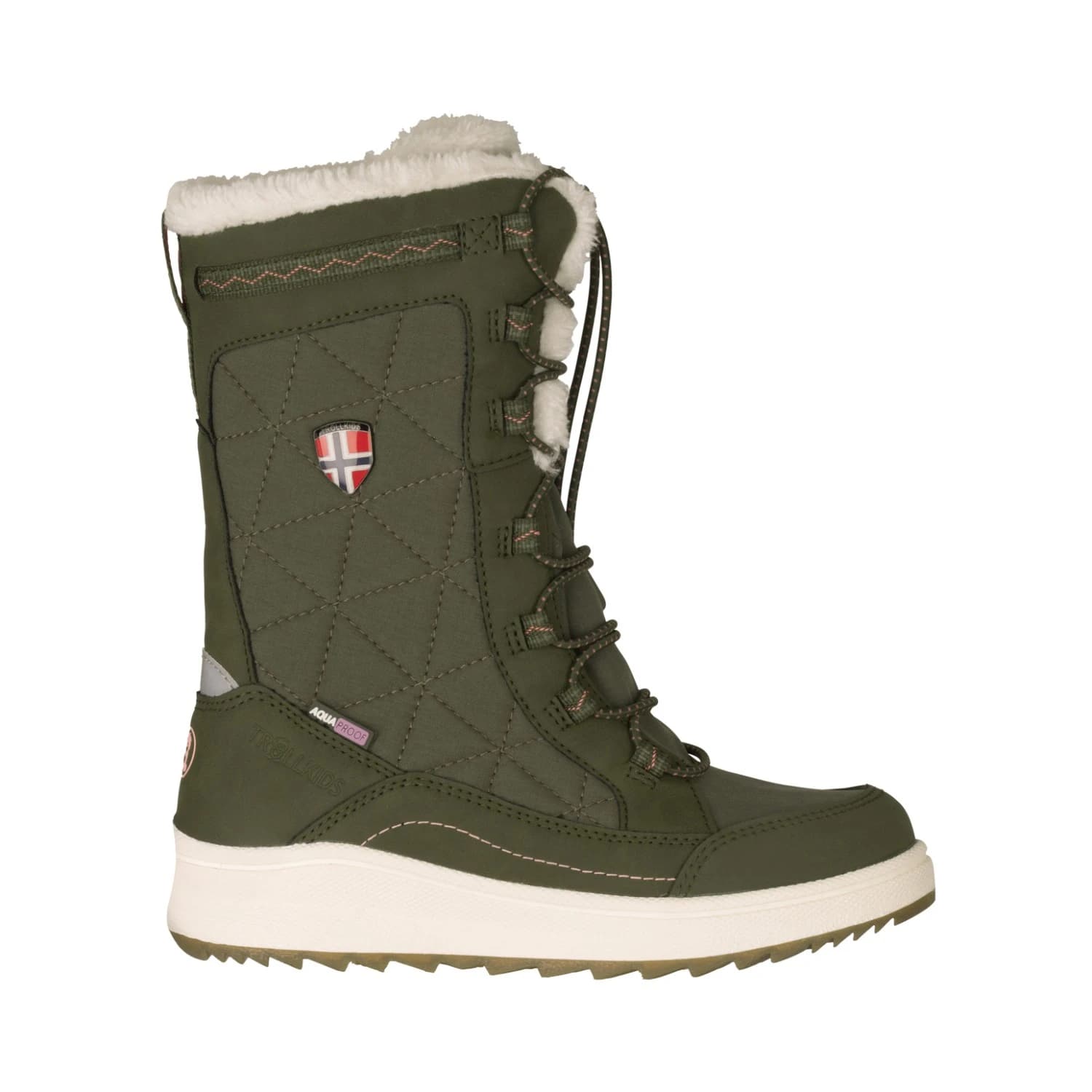 Детски зимни ботуши Trollkids Girl's Arendal Winter Boots Pro Winter boots - Dusky Olive / Pink Dawn