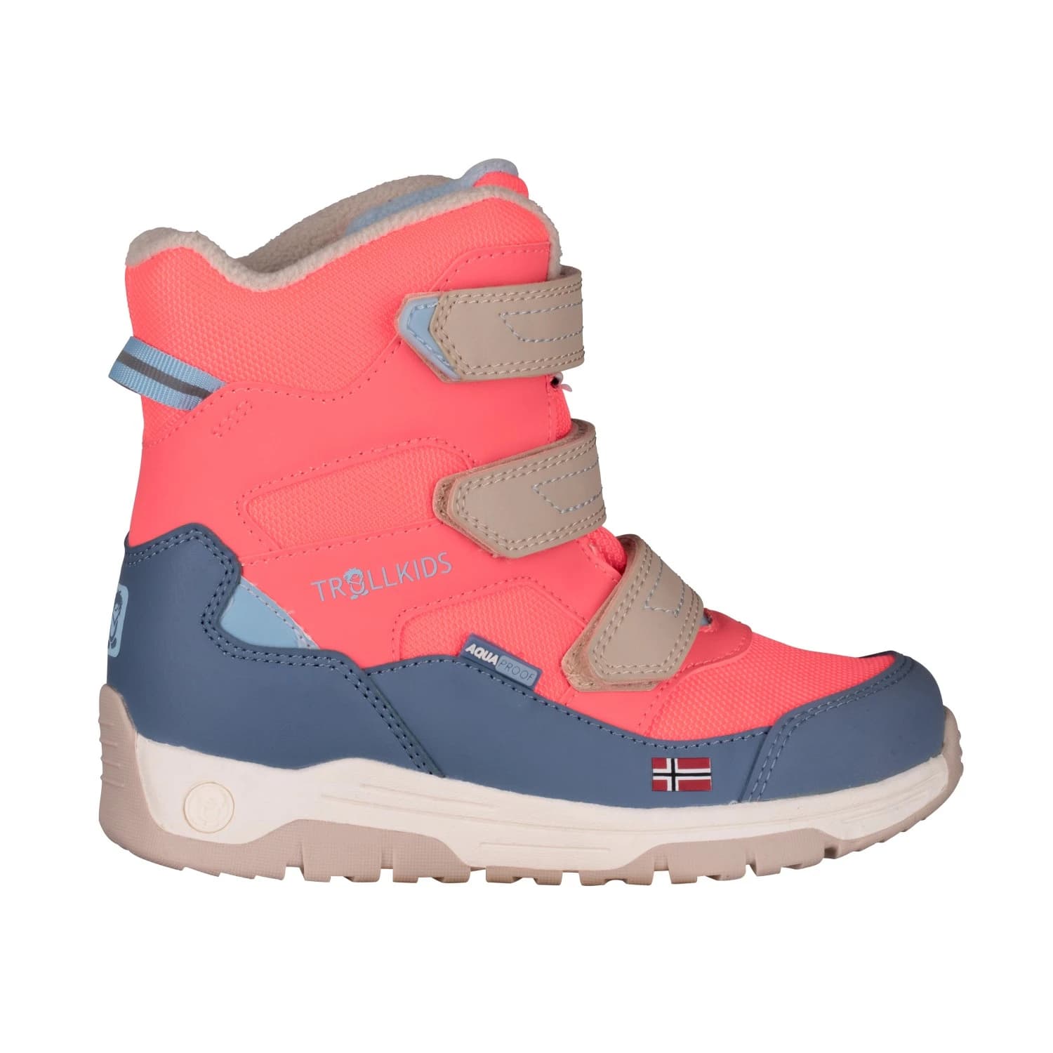 Детски зимни ботуши Trollkids Kid's Lofoten Winter Boots XTS Winter boots - Pink Salmon / Shadow Blue / Sandstone / Sky Blue