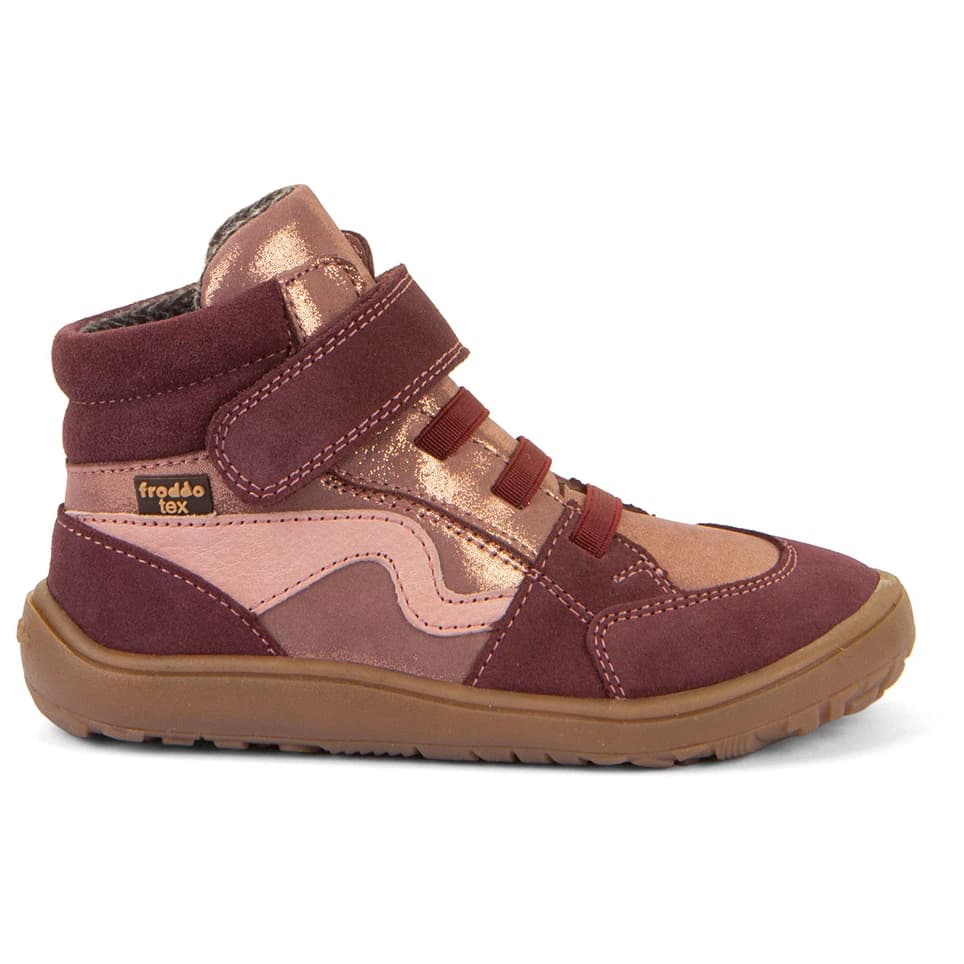 Детски обувки barefoot Froddo Kid's Barefoot Tex Go Barefoot shoes - Bordeaux / Gold