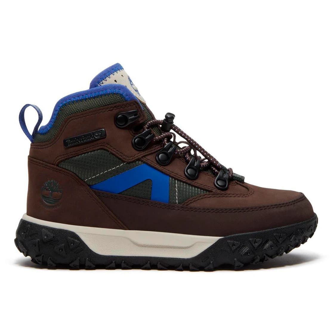 Ежедневни обувки Timberland Youth's Greenstride Motion 6 Mid Bungee WP Boot Casual shoes - Dark Brown / Nubuck / W Dark Green