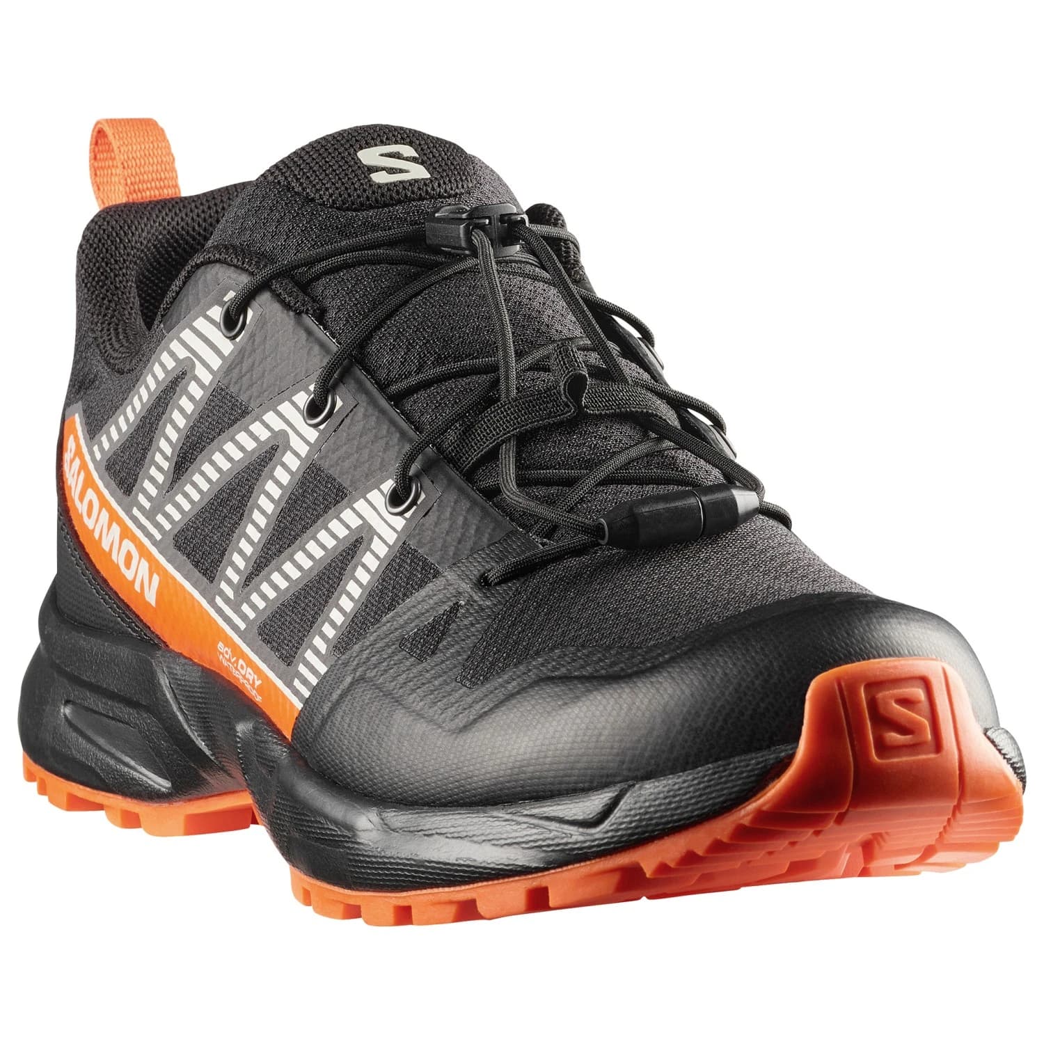 Детски мултиспорт обувки Salomon Kid's Outscape Waterproof J Multisport shoes - Black / Asphalt / Dragon Fire