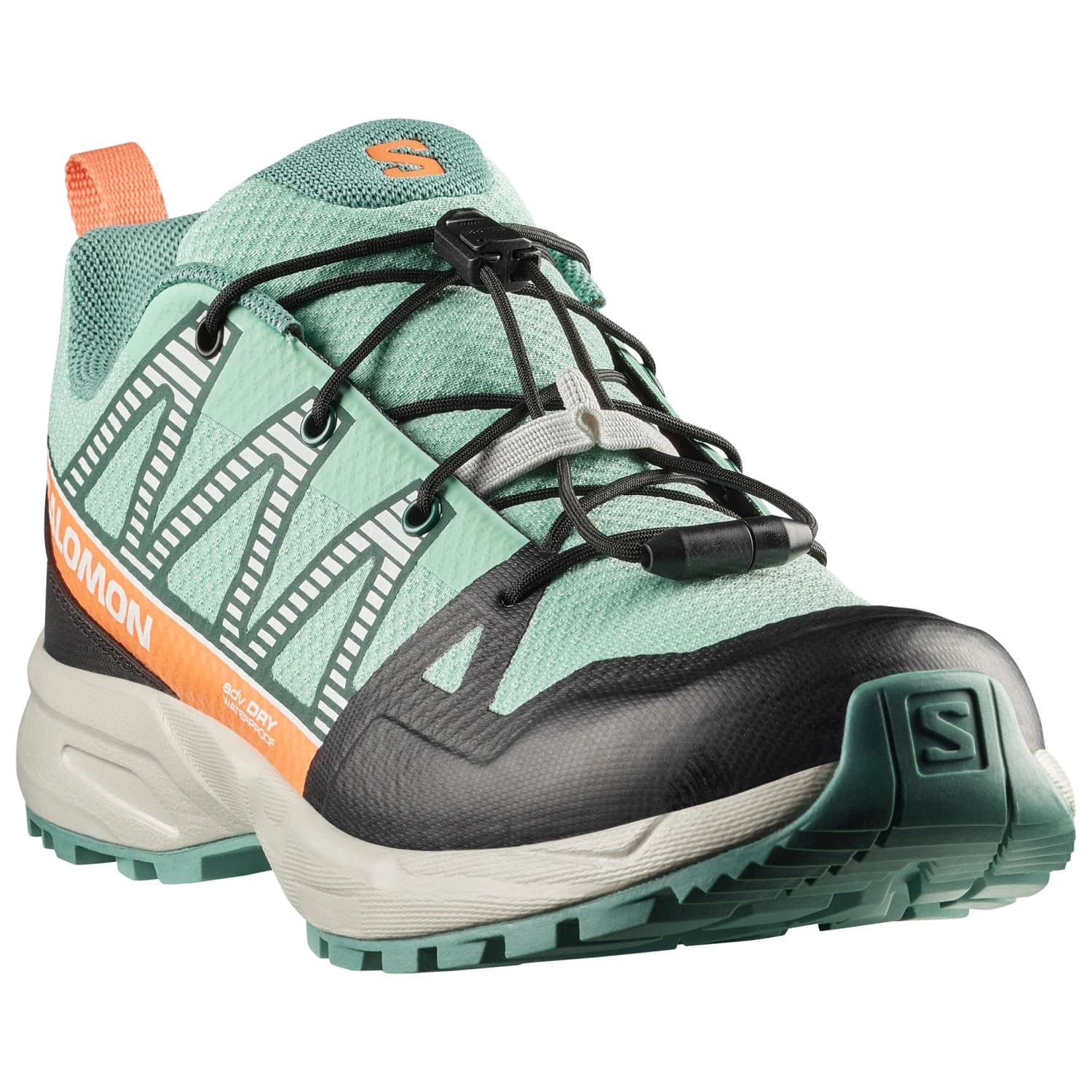 Детски мултиспорт обувки Salomon Kid's Outscape Waterproof J Multisport shoes - Lichen / Lunar Rock / Nectarine