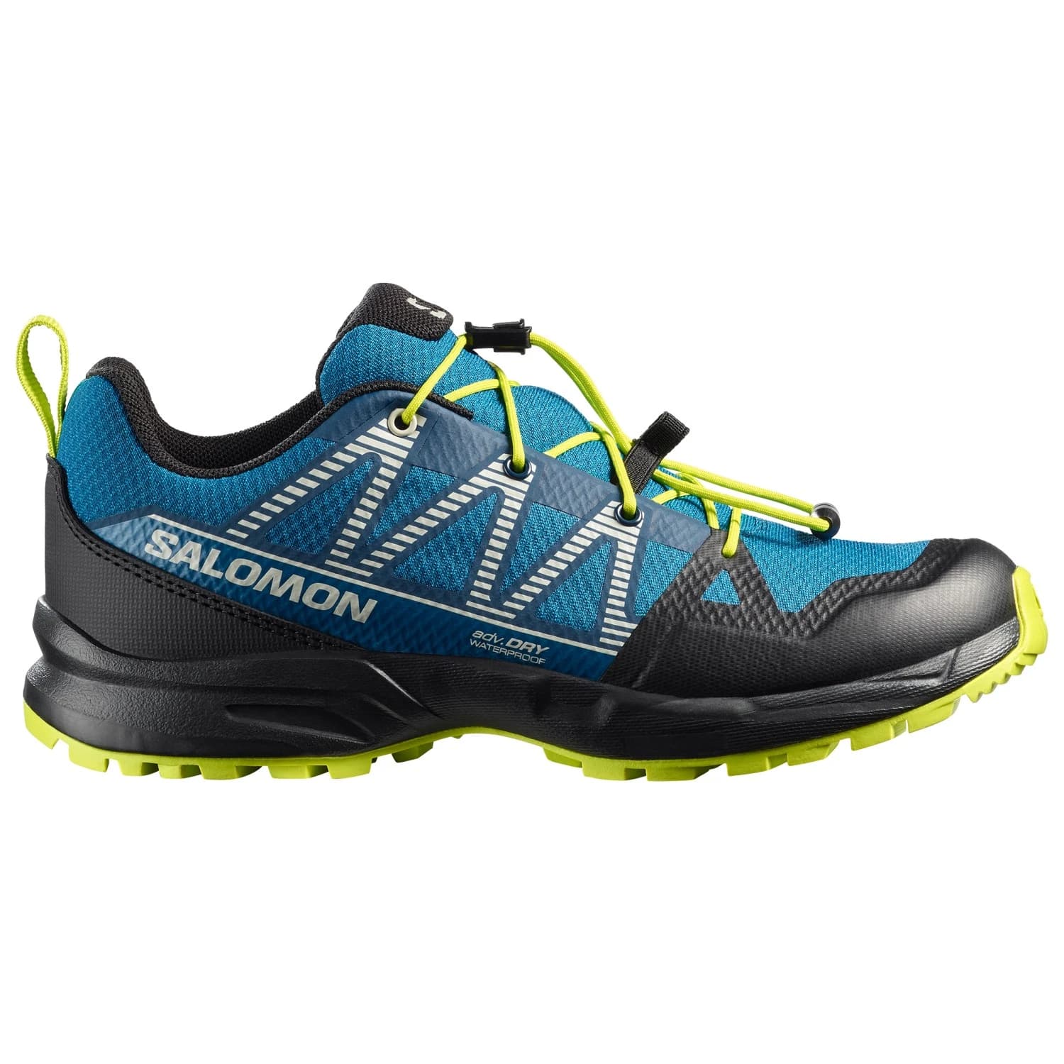 Детски мултиспорт обувки Salomon Kid's Outscape Waterproof J Multisport shoes - Mykonos Blue / Black / Acid Lime