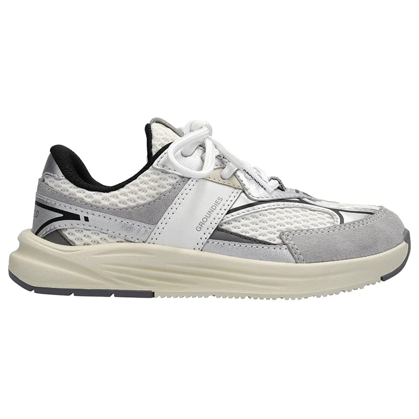 Детски обувки barefoot Groundies Kid's Starlite 2.0 Junior Barefoot shoes - White / Silver / Black