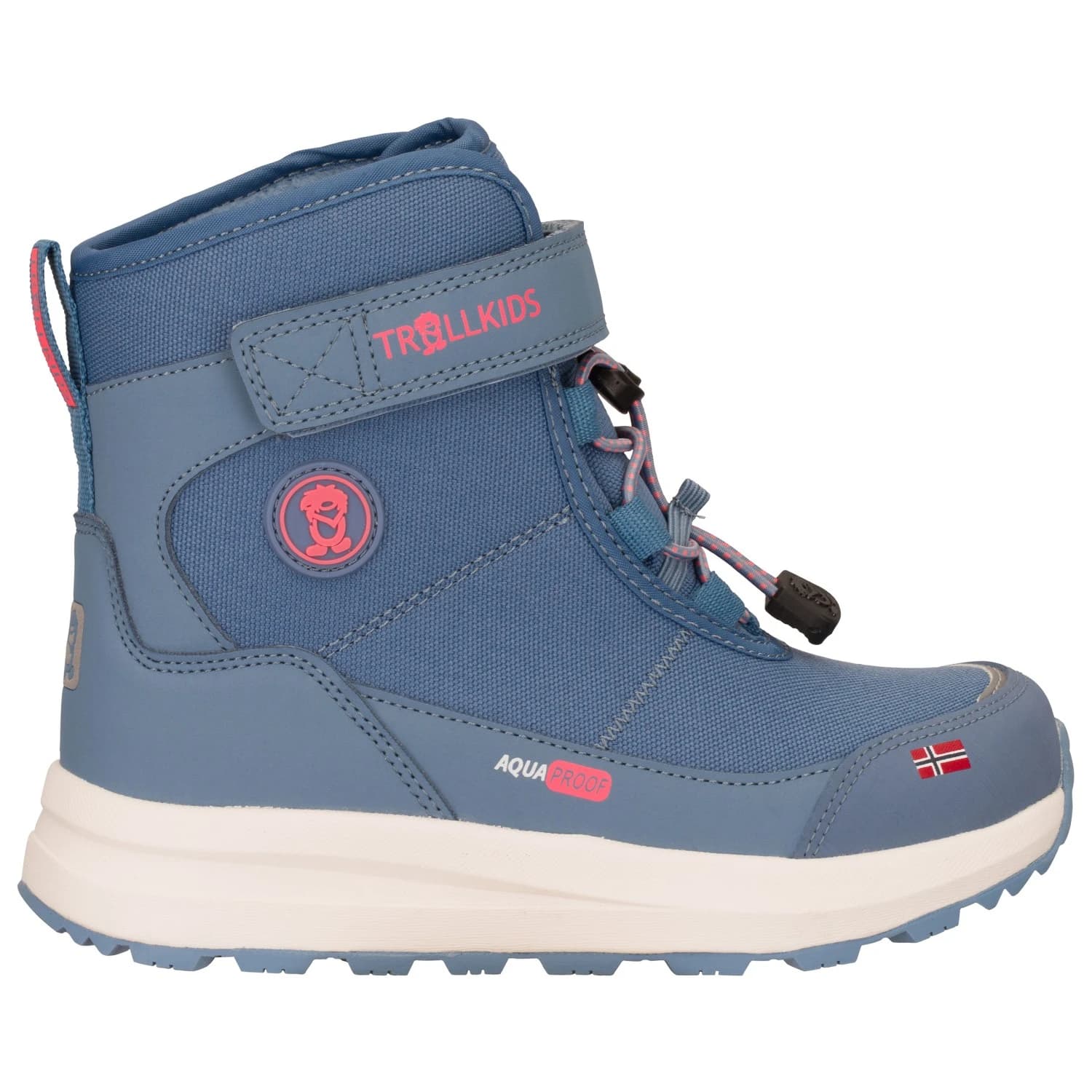 Детски зимни ботуши Trollkids Kid's Helgeland Anti Slip Winter Boots - Shadow Blue / Pink Salmon