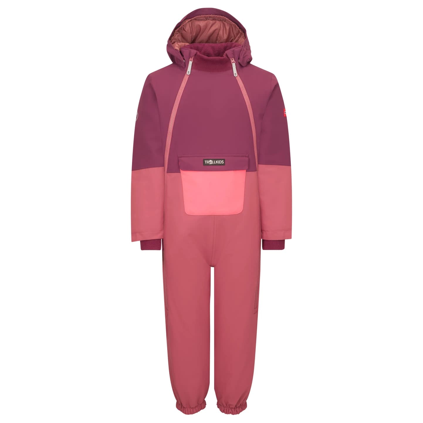 Детска грейка Trollkids Kid's Narvik Snowsuit Overall - Frozen Berry / Deep Ruby