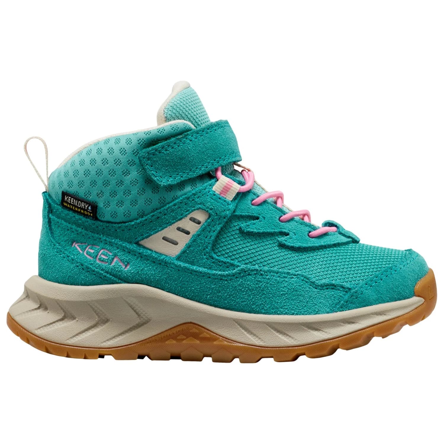 Детски туристически обувки Keen Kid's Hightrail Mid WP Walking boots - Brittany Blue / Cashmere Rose